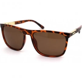 Rectangular Mens Elegant Designer Fashion Stylish Plastic Rim Sunglasses - Tortoise Gold Brown - C518YEEK6CS $12.09