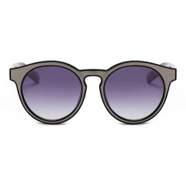 Oversized Luxury Fashion Round Sunglasses Women Brand Designer Vintage Oversized 91533Y - Black - C3184T5DQ0H $18.92