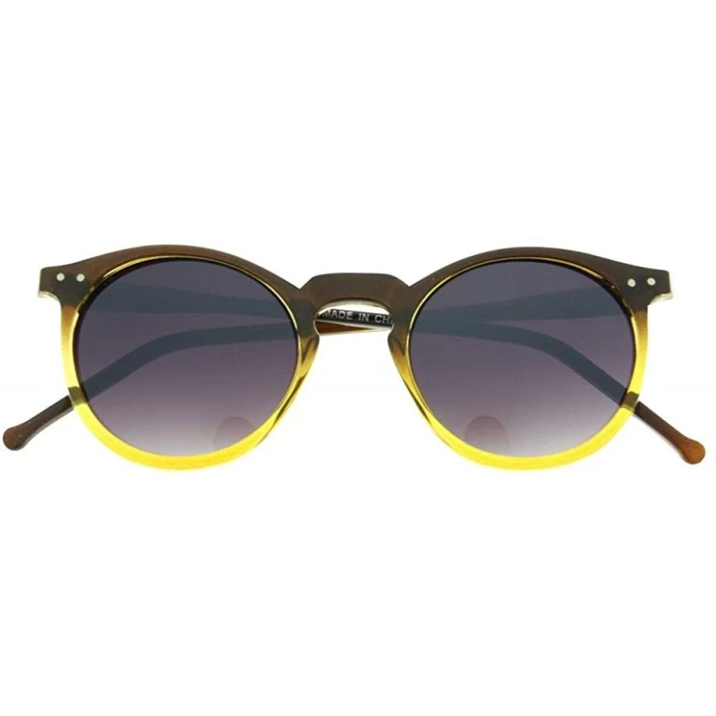 Round 1 Pcs Vintage Retro Round Frame Sunglasses Eyewear Black Lens - Choose Color - Brown - Clear Gold - CD18N79069A $33.39