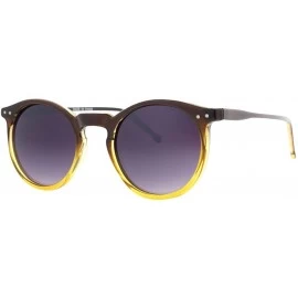 Round 1 Pcs Vintage Retro Round Frame Sunglasses Eyewear Black Lens - Choose Color - Brown - Clear Gold - CD18N79069A $33.39