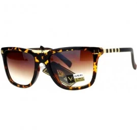 Wayfarer Luxury Designer Rectangular Horn Rim Gradient Lens Bling Sunglasses - Tortoise - CC12HHXQ3DH $23.39