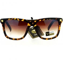 Wayfarer Luxury Designer Rectangular Horn Rim Gradient Lens Bling Sunglasses - Tortoise - CC12HHXQ3DH $11.38