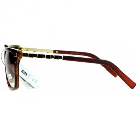 Wayfarer Luxury Designer Rectangular Horn Rim Gradient Lens Bling Sunglasses - Tortoise - CC12HHXQ3DH $11.38
