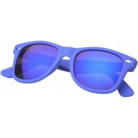 Round Retro Square Fashion Sunglasses in Black Frame Blue Lenses - Navy Blue - C111OJA14J9 $8.73