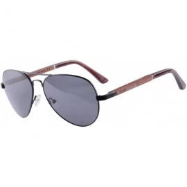 Aviator Men Polarized Sunglasses Wood Temple Outdoor Glasses for Hiking Driving Fishing Sporting Eyeglasses-TY1570 - CL193LMN...