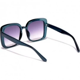 Semi-rimless Women's Square Sunglasses Plastic Frame - Green - CK18WKKUCND $11.10