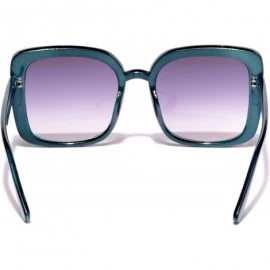 Semi-rimless Women's Square Sunglasses Plastic Frame - Green - CK18WKKUCND $11.10