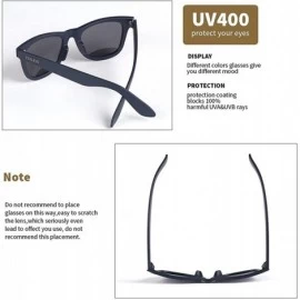 Rectangular Men's Women Polarized Sunglasses Retro Fashion 80s UV Protection Sun Glasses - Matte Blue & Blue - C718DHCG9T3 $2...