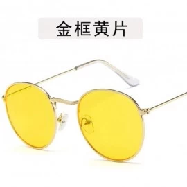 Aviator Fashion Women Retro Round Sunglasses Women/Men Lens Sun Glasses Vintage Luxury Mirror Metal Frame - 20 - CE198ZREDDO ...