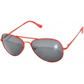 Aviator Colored Metal Frame with Full Mirror Lens Spring Hinge - Red_smoke_lens - CS122DSO2ZR $18.81