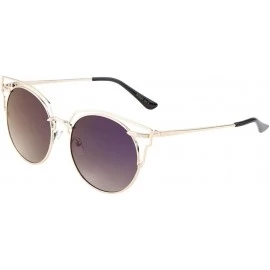 Aviator Glamour Wireframe Round Sunglasses with Outline Design Trending Fashion Eyewear - Purple - CN17YG8WDR2 $18.62