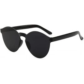 Round Unisex Fashion Candy Colors Round Outdoor Sunglasses Sunglasses - Black - CY1905TGU7G $16.82