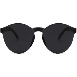 Round Unisex Fashion Candy Colors Round Outdoor Sunglasses Sunglasses - Black - CY1905TGU7G $16.82
