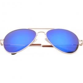 Aviator 'Berkeley' Aviator Fashion Sunglasses - Gold-blue - C711OJZA1UR $7.38