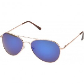Aviator 'Berkeley' Aviator Fashion Sunglasses - Gold-blue - C711OJZA1UR $7.38