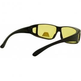 Sport Polarized Wear Over Sunglasses Square Fit Over Glare Blocking Over Prescription Glasses - Black - Yellow Lens - C617YE6...