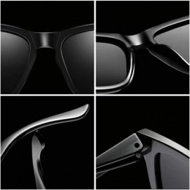 Square Sunglasses Polarized Female Male Full Frame Retro Design - Black Red - CI18NW5ZHN9 $7.52