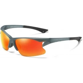 Sport Sports Style Polarized Night Vision Sunglasses Retro Driving Sunglasses - C4. Blue Frame Gray Lens - CA18XXCALCN $9.16