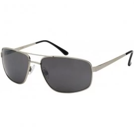 Rectangular Men's Rectangular Metal Aviators with Driving Lens 25139S-DF - Silver - CG12N1S5BSW $12.18