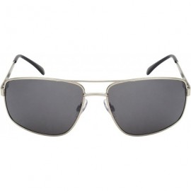Rectangular Men's Rectangular Metal Aviators with Driving Lens 25139S-DF - Silver - CG12N1S5BSW $12.18