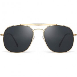 Aviator Men's Classic Sunglasses Metal Double Bridge Progressive Glass Lens - Dark Tortoise Frame- Dark Green Eyeglass - CY18...