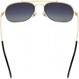 Aviator Men's Classic Sunglasses Metal Double Bridge Progressive Glass Lens - Dark Tortoise Frame- Dark Green Eyeglass - CY18...