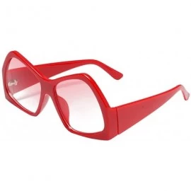 Square Women Vintage Eye Sunglasses Retro Eyewear Fashion Radiation Protection - Red - CQ18Q69CDOA $18.26