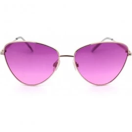 Cat Eye Womens Hippie Tie Dye Gradient Metal Rim Cat Eye Sunglasses - Gold Purple - C518Y3OZ845 $22.23