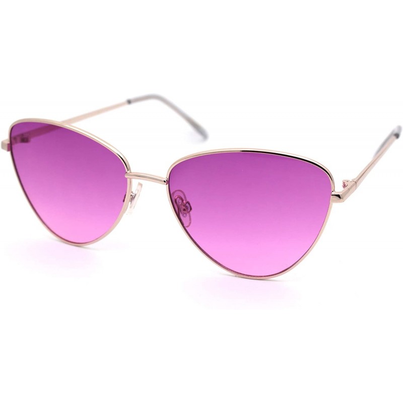 Womens Hippie Tie Dye Gradient Metal Rim Cat Eye Sunglasses - Gold ...