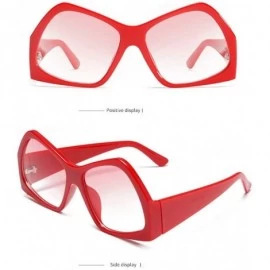 Square Women Vintage Eye Sunglasses Retro Eyewear Fashion Radiation Protection - Red - CQ18Q69CDOA $18.26