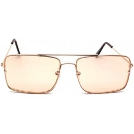 Rimless Mens Rectangular Exposed Mirror Lens Rimless Fashion Sunglasses - Gold Light Peach - CR190RZIX78 $12.45