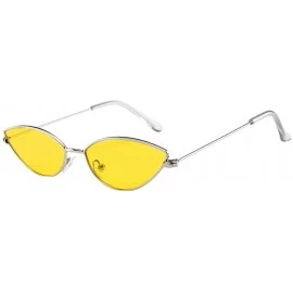 Oversized Sunglasses for Men Women Vintage Sunglasses Cat Eye Sunglasses Retro Glasses Eyewear Metal Sunglasses Hippie - C - ...