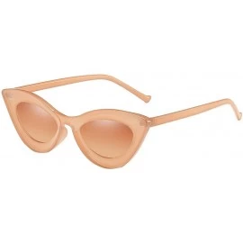 Rectangular Fashion Women Cat Eye Sunglasses Glasses Shades Vintage Retro Style Luxury Accessory (Khaki) - Khaki - C2195MAA57...