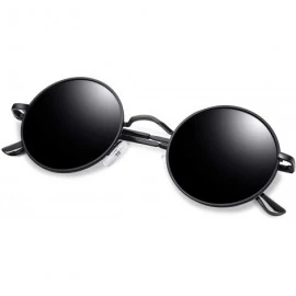 Round Round Polarized Sunglasses for Men and Women- Vintage John Lennon Sunglasses Metal Frame 100% UV Blocking Lens - CX195O...