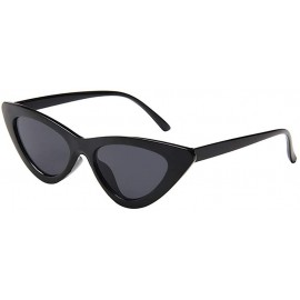 Semi-rimless Retro Vintage Sunglasses for Women Goggles Plastic Frame Glasses Cat Eye Colorful Lens Plastic Frame Eyewear - E...