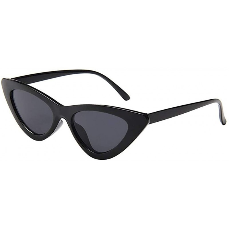 Semi-rimless Retro Vintage Sunglasses for Women Goggles Plastic Frame Glasses Cat Eye Colorful Lens Plastic Frame Eyewear - E...