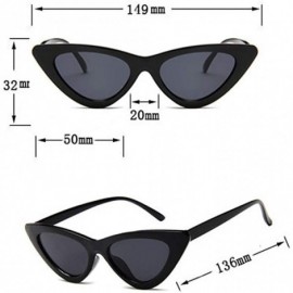 Semi-rimless Retro Vintage Sunglasses for Women Goggles Plastic Frame Glasses Cat Eye Colorful Lens Plastic Frame Eyewear - E...
