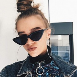 Semi-rimless Retro Vintage Sunglasses for Women Goggles Plastic Frame Glasses Cat Eye Colorful Lens Plastic Frame Eyewear - E...