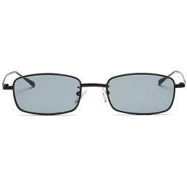 Square Retro Polarized Sunglasses Metal Square Ocean Color Lenses Street Patting UV Protection for Men and Women - Grey - CS1...
