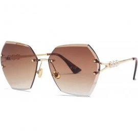 Rimless Luxury RimlSunglasses Women Irregular Trimmed Eyewear Pearl Metal Frame Sun Glasses UV400 Ss726 - C4 - C8197Y7T3AY $2...