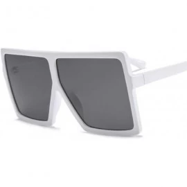 Aviator Fashion Designer Women Sunglasses Oversized Flat Top Square Frame Retro Gradient Lens - C - CA18DX0EHDX $18.45