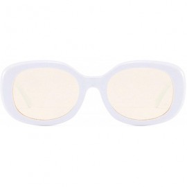 Semi-rimless Vintage Sunglasses for Men or Women PC AC UV400 Sunglasses - White Yellow - CQ18SAT4KDK $28.66