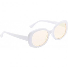 Semi-rimless Vintage Sunglasses for Men or Women PC AC UV400 Sunglasses - White Yellow - CQ18SAT4KDK $11.46
