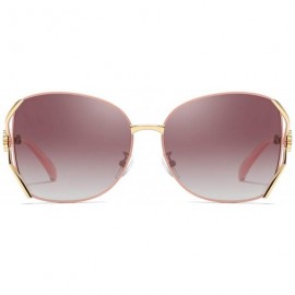 Square Women's Square Metal Polarized HD Sunglasses with Vented Temple 100% UV Protection - D - CZ198OILZCZ $21.00