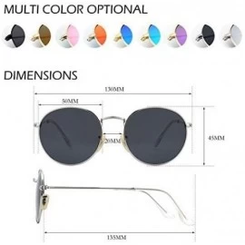 Cat Eye Retro John Lennon Sunglasses for Men Women Polarized Hippie Round Circle Sunglasses MFF7 - A Gold Blue - C217YK55WLY ...