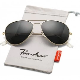 Wrap Classic Polarized Aviator Sunglasses for Men and Women UV400 Protection - Gold Frame/Black Lens - CG184DXL5GU $8.15