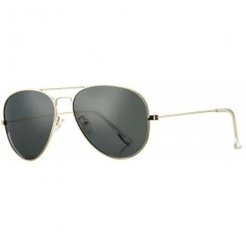 Wrap Classic Polarized Aviator Sunglasses for Men and Women UV400 Protection - Gold Frame/Black Lens - CG184DXL5GU $8.15