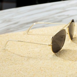 Wrap Classic Polarized Aviator Sunglasses for Men and Women UV400 Protection - Gold Frame/Black Lens - CG184DXL5GU $8.15