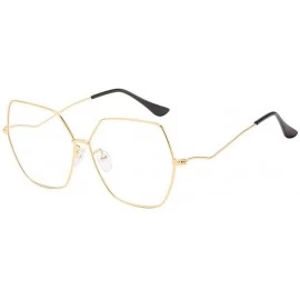 Rectangular Sunglasses Womens Polygon Mirror - Gold - C018WDCI8KL $24.13