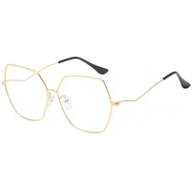 Rectangular Sunglasses Womens Polygon Mirror - Gold - C018WDCI8KL $53.08